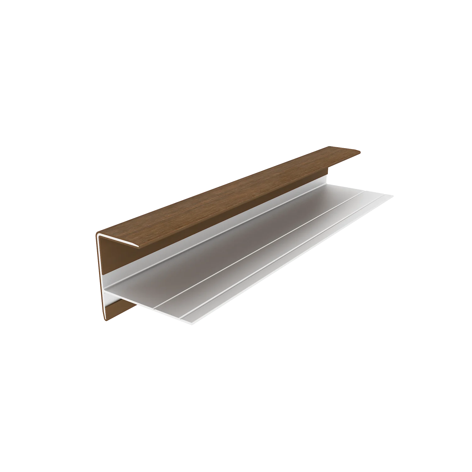 Eindprofiel NewTechWood Aluminium t.b.v. gevelbekleding | Teak - Afbeelding 3