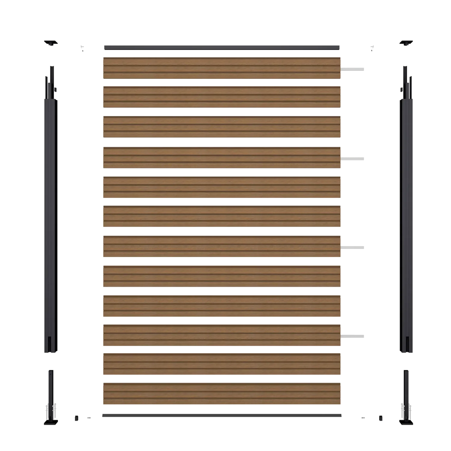 Schutting NewTechWood Composiet Triple Teak | 180 x 180 cm - Afbeelding 4
