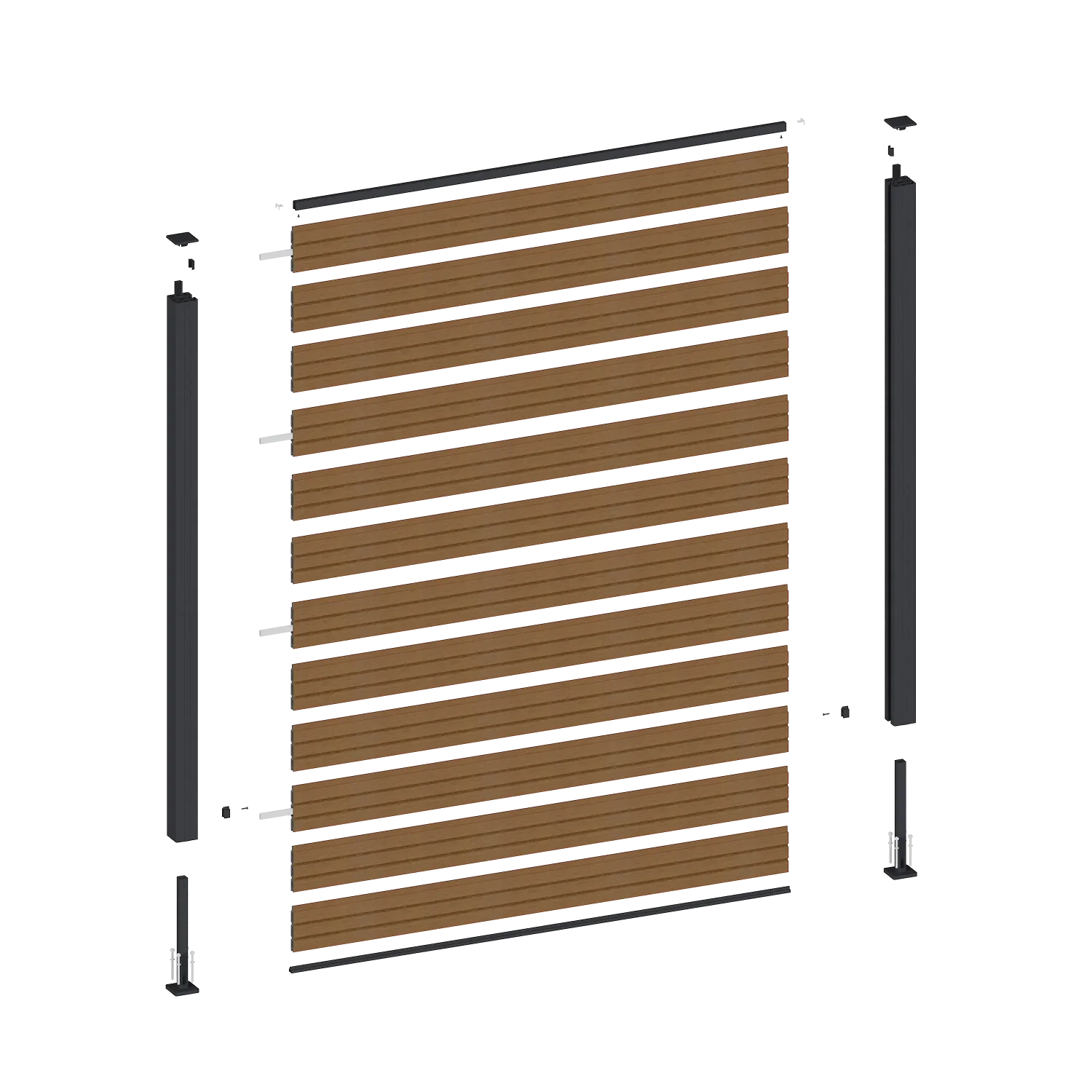 Schutting NewTechWood Composiet Triple Teak | 180 x 180 cm - Afbeelding 5