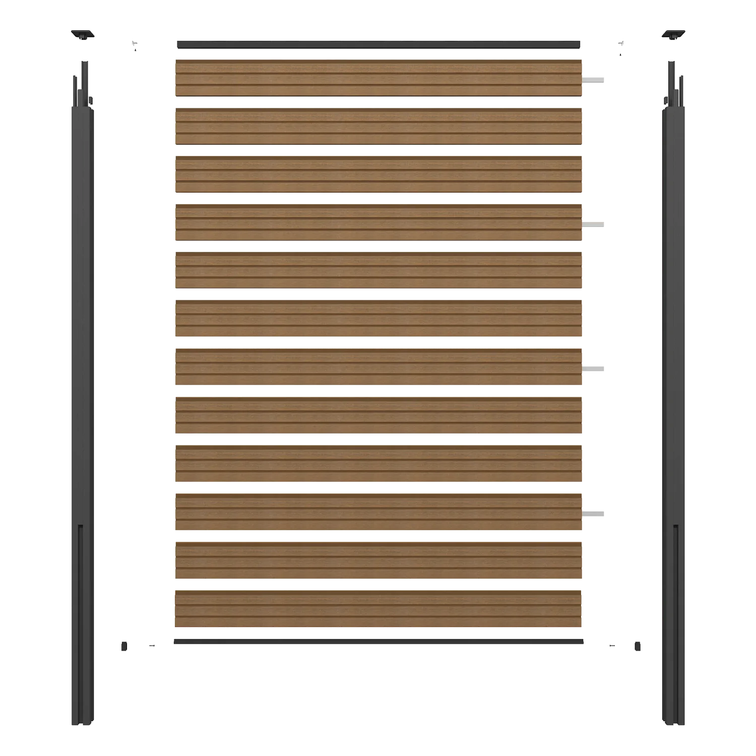 Schutting NewTechWood Composiet Triple Teak | 180 x 180 cm - Afbeelding 8