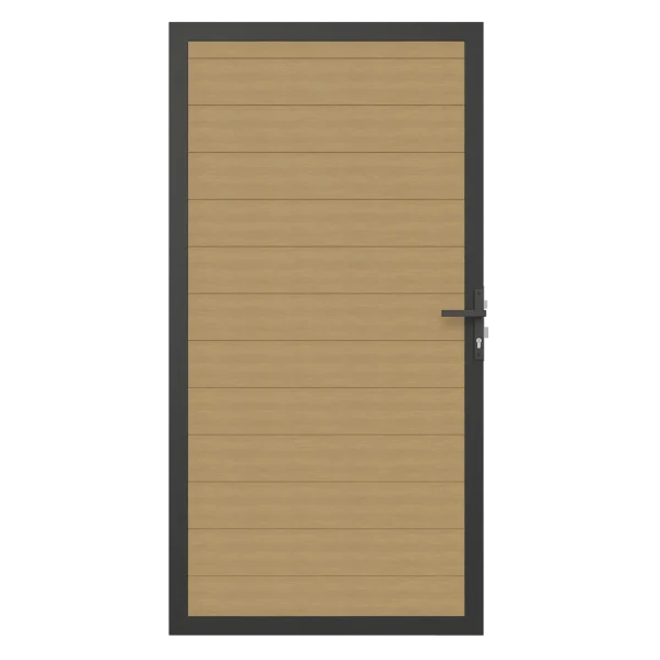 Deur NewTechWood Composiet | Aluminium frame | Horizontaal | Red Cedar | 100 x 195 cm