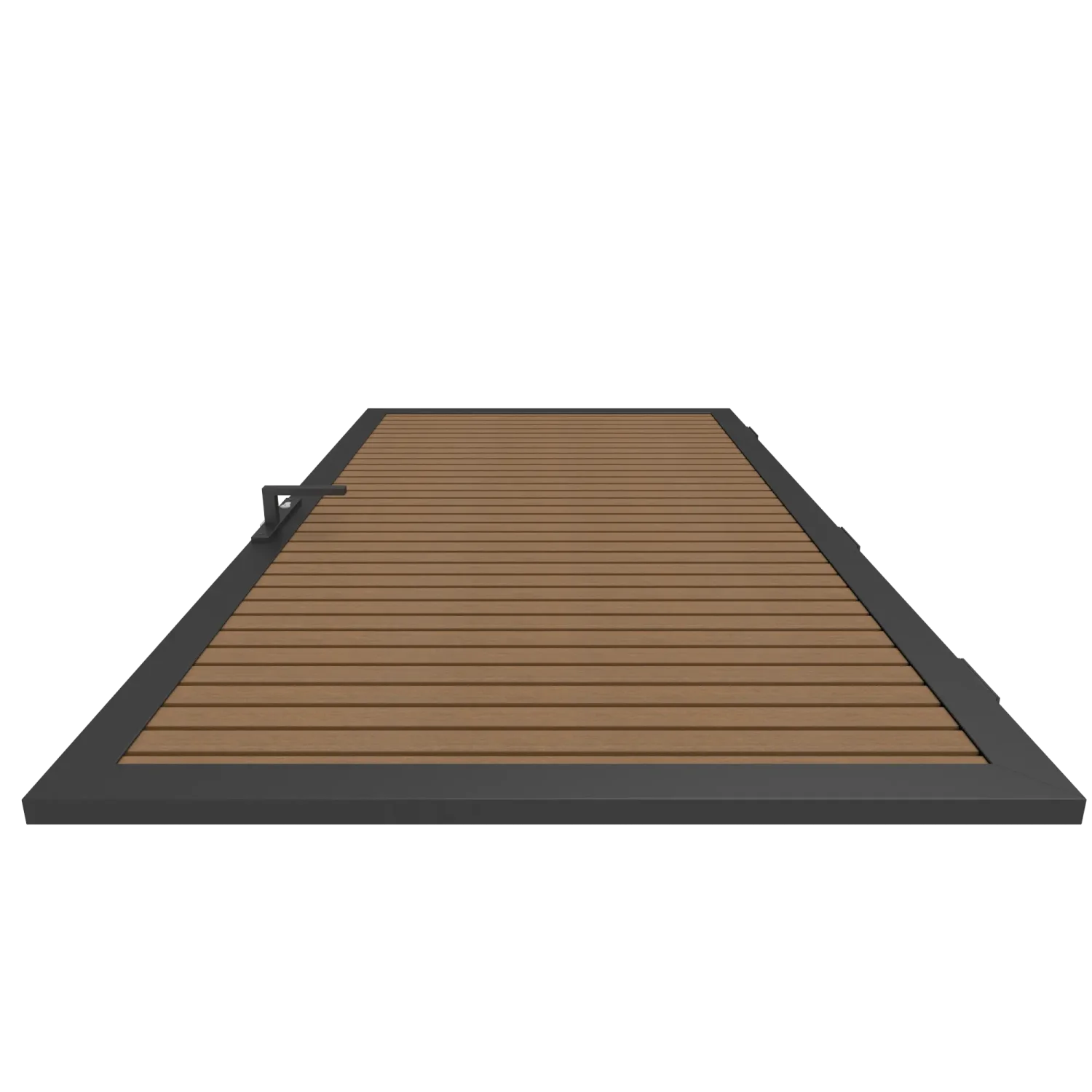 Deur NewTechWood Composiet | Aluminium frame | Horizontaal Triple | Teak | 100 x 195 cm - Afbeelding 2