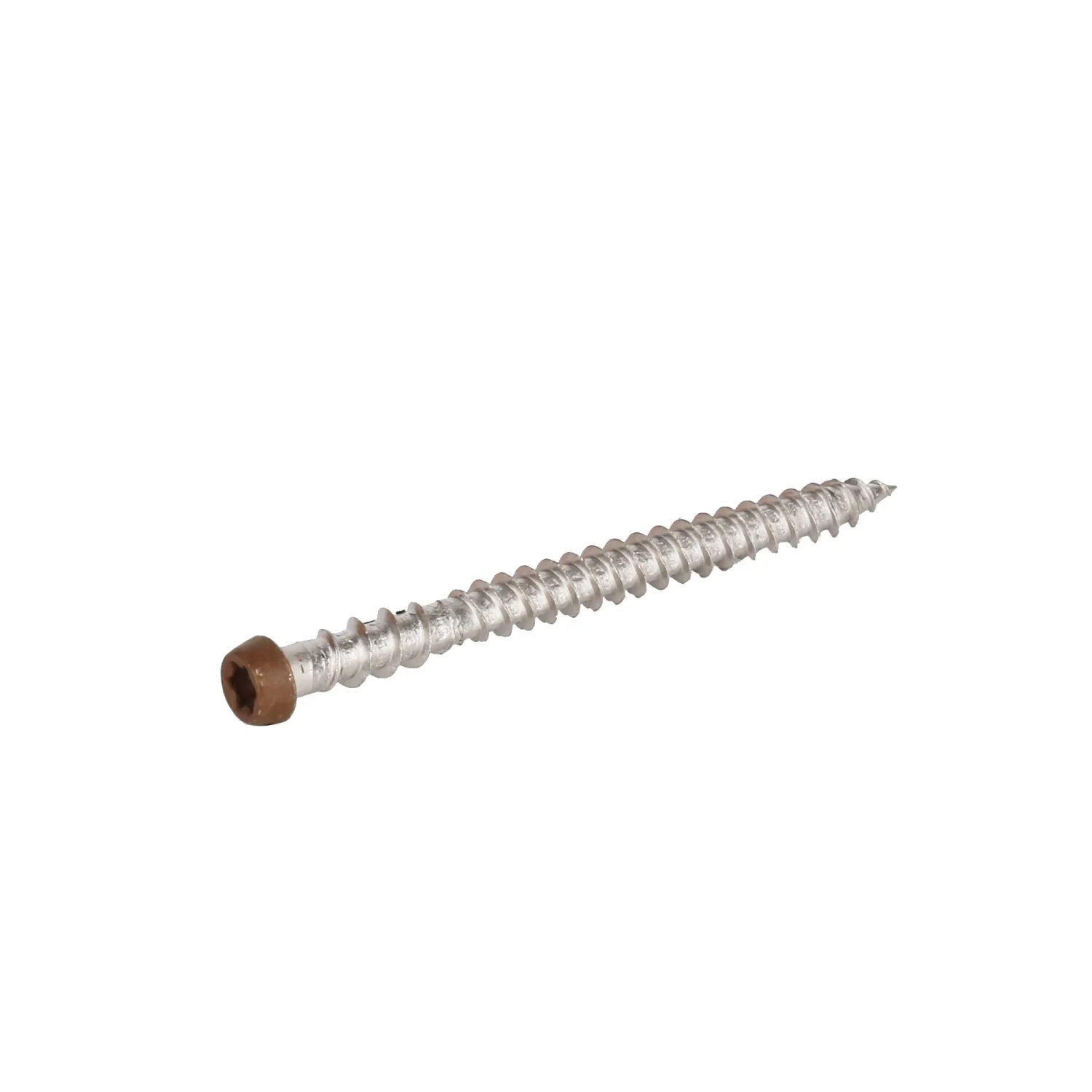 Vlonderschroef | RVS met gekleurde kop | Set à 100 stuks | Teak - Afbeelding 2