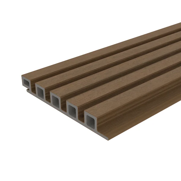 Wandbekleding NewTechWood Composiet Castellation 25 profiel | Teak