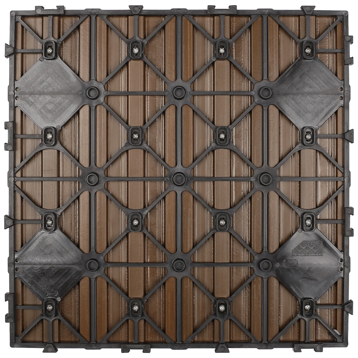 Vlondertegels NewTechWood Composiet Houtstructuur | Ipé | 30 x 30 cm - Afbeelding 3