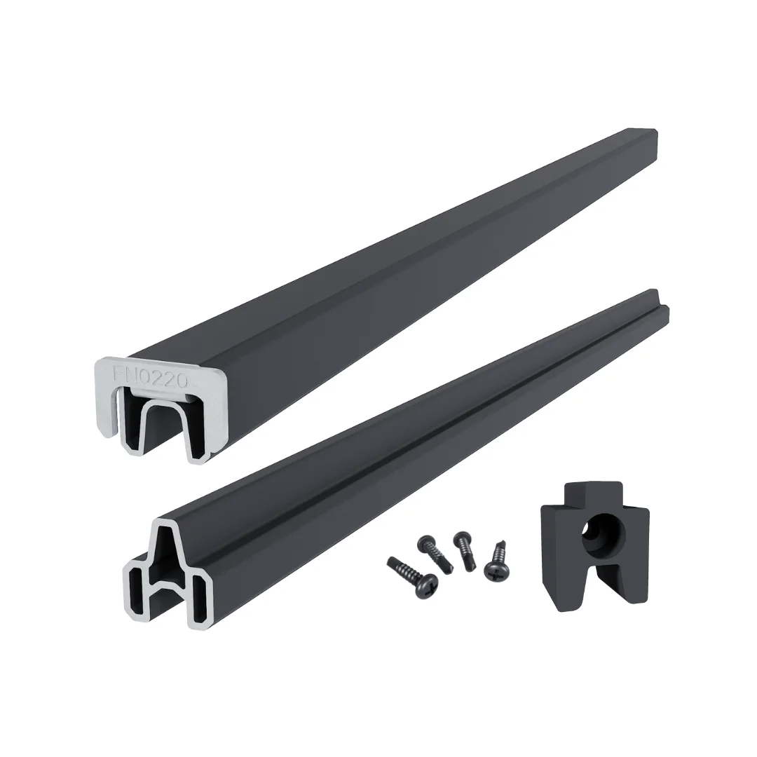 Frameset NewTechWood Aluminium t.b.v reguliere schuttingplanken | Zwart