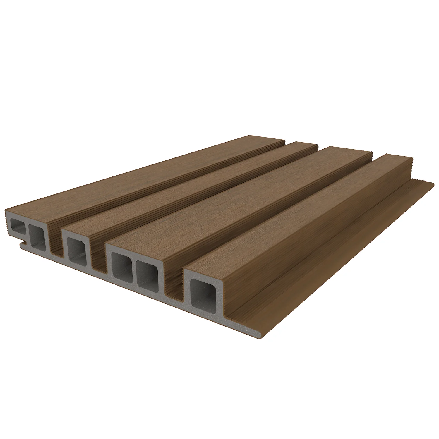 Sample | Wandbekleding NewTechWood Composiet Castellation 4325 profiel | Teak - Afbeelding 2