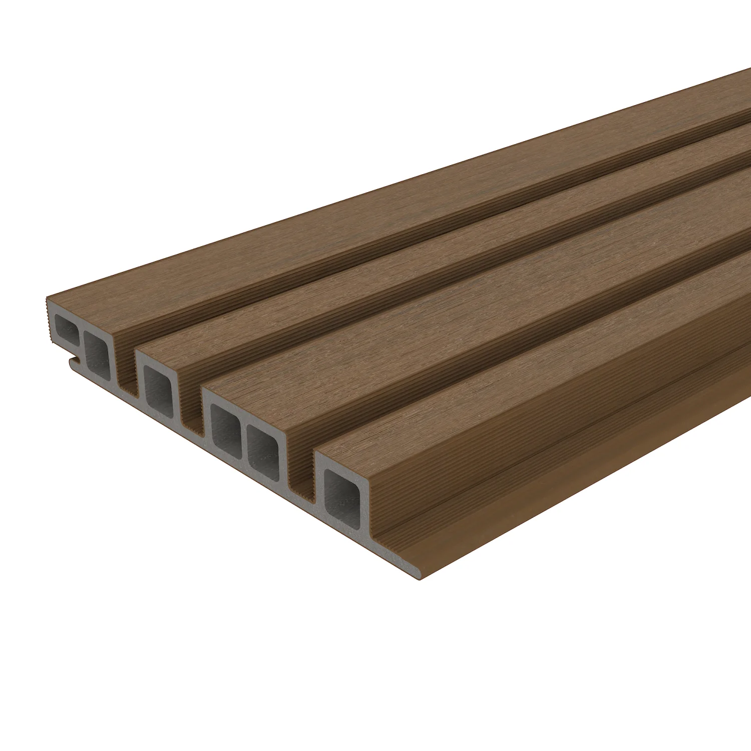 Sample | Wandbekleding NewTechWood Composiet Castellation 4325 profiel | Teak - Afbeelding 3