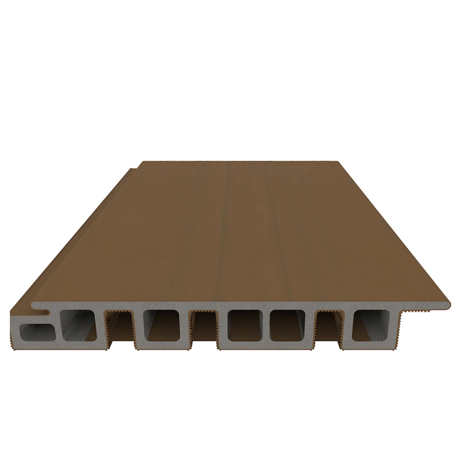 Sample | Wandbekleding NewTechWood Composiet Castellation 4325 profiel | Teak - Afbeelding 4