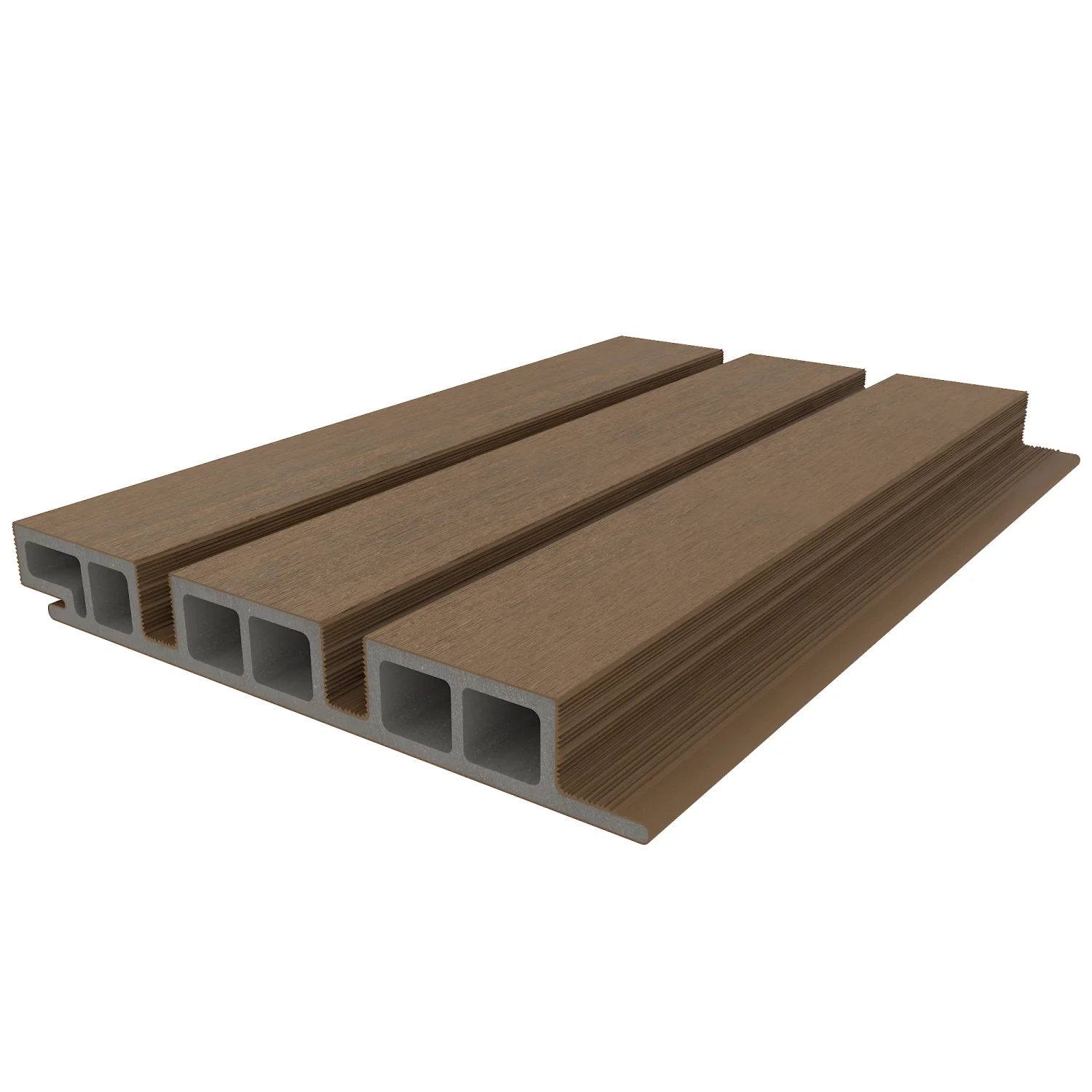Sample | Wandbekleding NewTechWood Composiet Castellation 50 profiel | Teak - Afbeelding 2