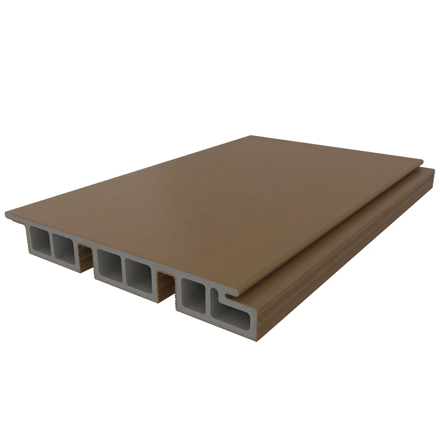 Sample | Wandbekleding NewTechWood Composiet Castellation 50 profiel | Teak - Afbeelding 5