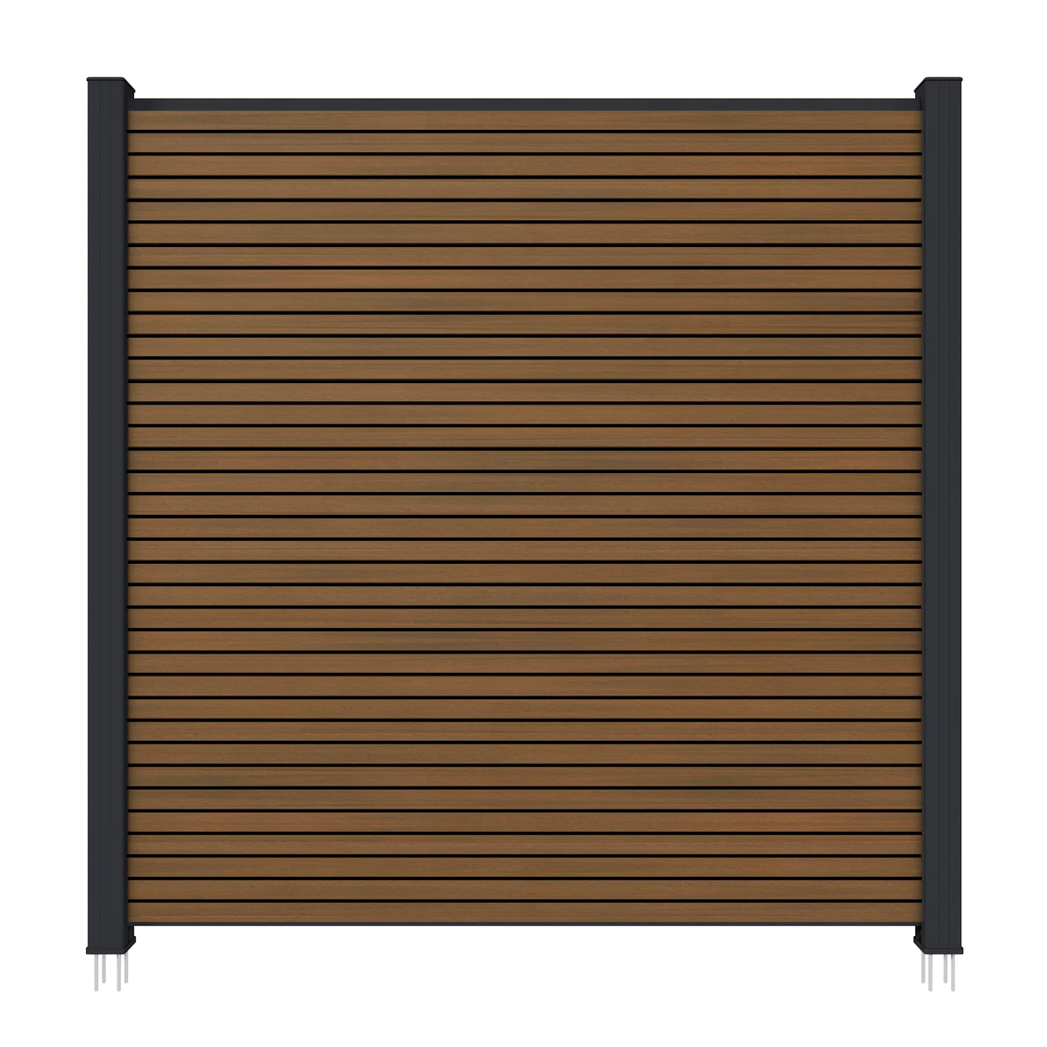 Schutting NewTechWood Composiet | Horizontaal Triple | Teak/Black | 180 x 180 cm