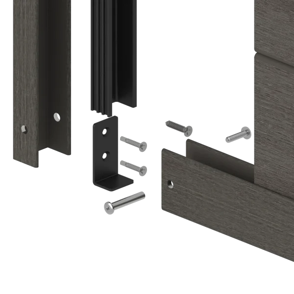 Frameset NewTechWood Aluminium t.b.v schutting i.c.m betonpalen | Silver Gray