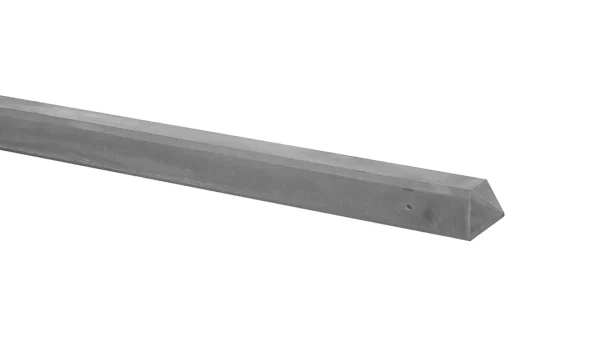 Betonpaal glad met diamantkop | grijs ongecoat | 10 x 10 x 280 cm | T-paal