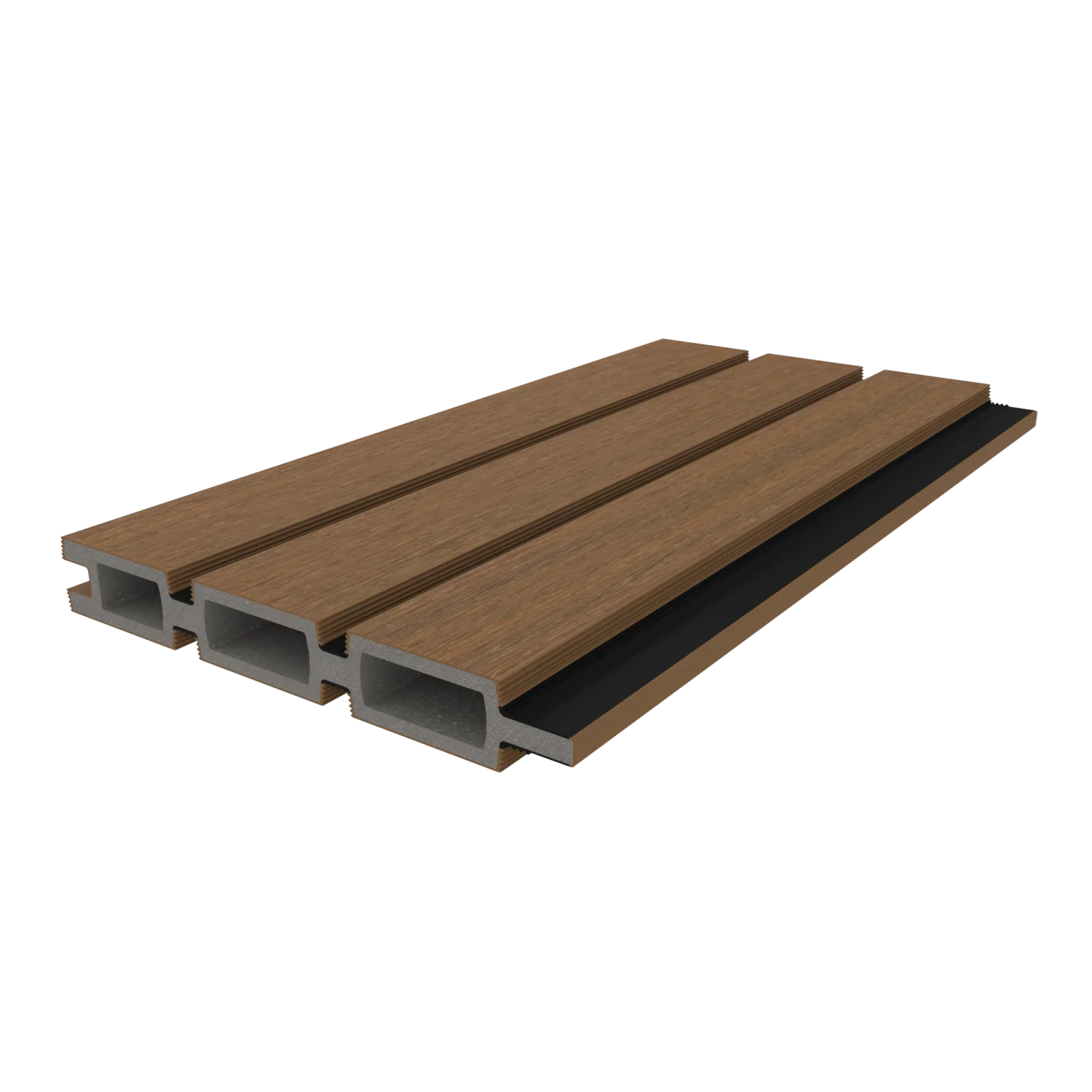 Sample | Schuttingplank NewTechWood Composiet Triple Teak/Black | 2,1 x 15 cm - Afbeelding 2